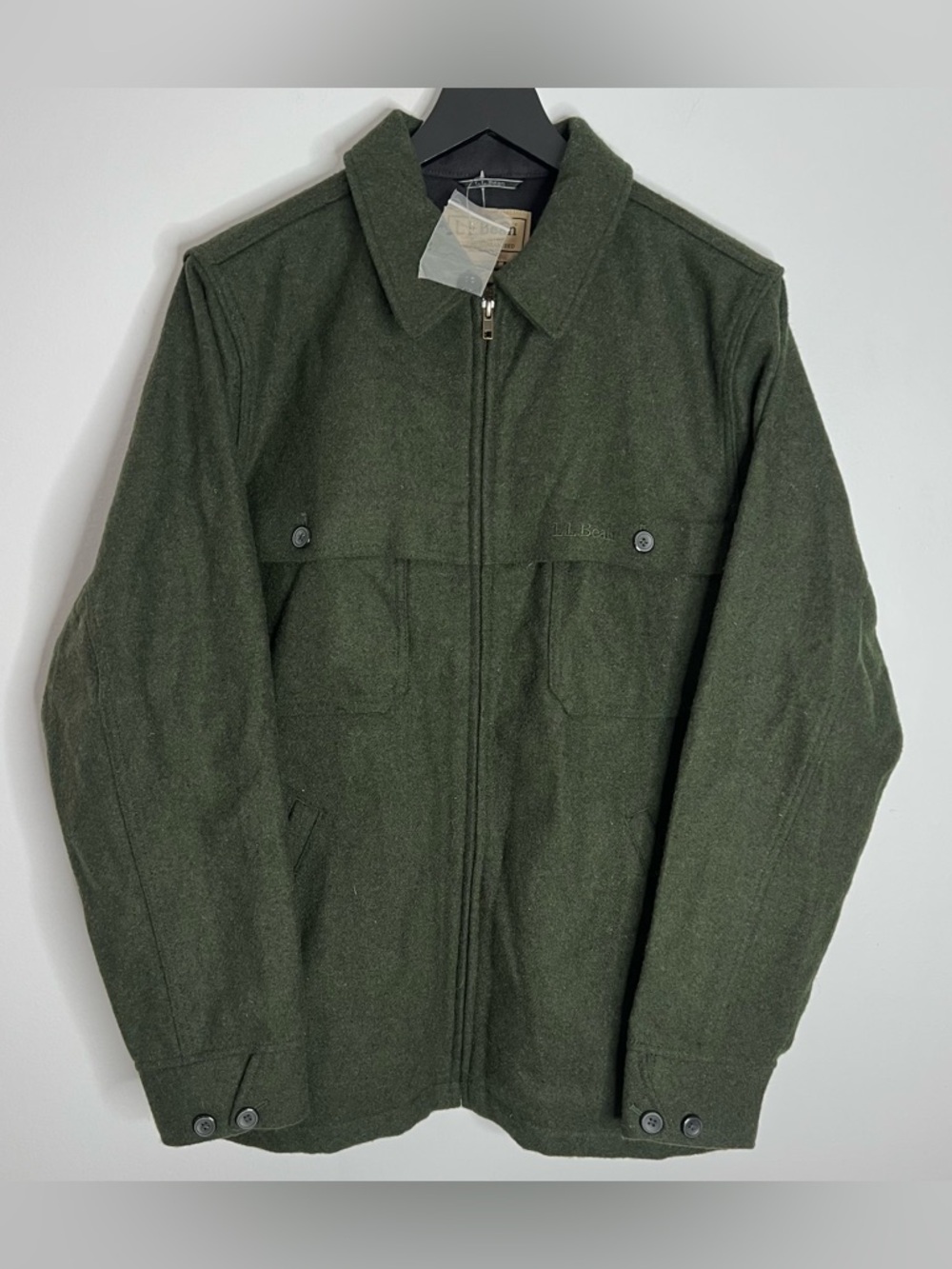 LL Bean Maine Guide Zip Front Jac-Shirt Mens Medium Green NEW